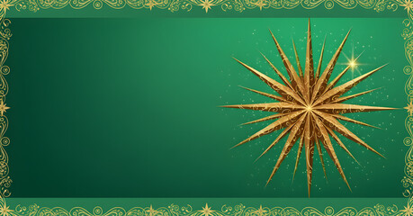 An Elegant Gold Star set on a Green Background, perfect for various Holiday Designs