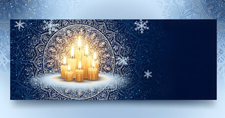 Serene and Peaceful Candlelit Decor Featuring Delicate Snowflakes and Intricate Design Elements