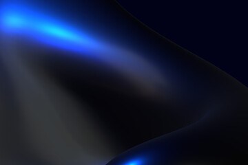 Abstract 3d render background dark blue gradient light wave silk liquid chrome metalic design render wallpaper modern illustration multicolored wavy surfaces