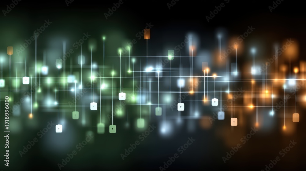 Poster radiant abstract background with glowing lights and dynamic shapes for modern designs