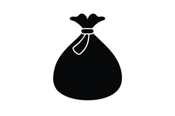 santa sack full silhouette vector icon design