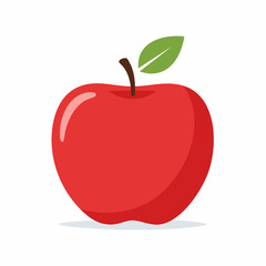 Obraz premium Vibrant Red Apple Illustration Fresh Fruit, Healthy Food, and Simple Design on White