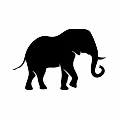 Obraz premium Elegant Elephant Silhouette Vector Illustration