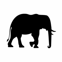 Fototapeta premium Silhouette of a majestic elephant walking, perfect for wildlife, nature, and animal projects