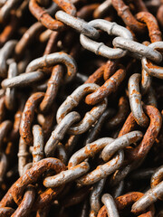 Fototapeta premium Heavy Rusted Chain Industrial Texture
