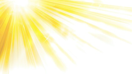 Obraz premium Abstract sunburst image with radiating golden yellow lines emanating from a bright central light source against a white background