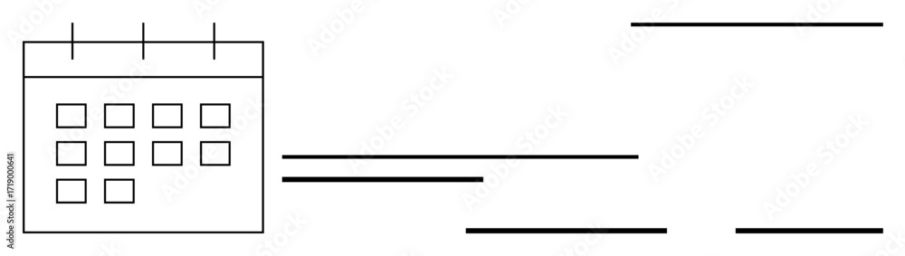 Poster calendar with visible grid and lines symbolizing tasks, schedule, or timeline management. ideal for 