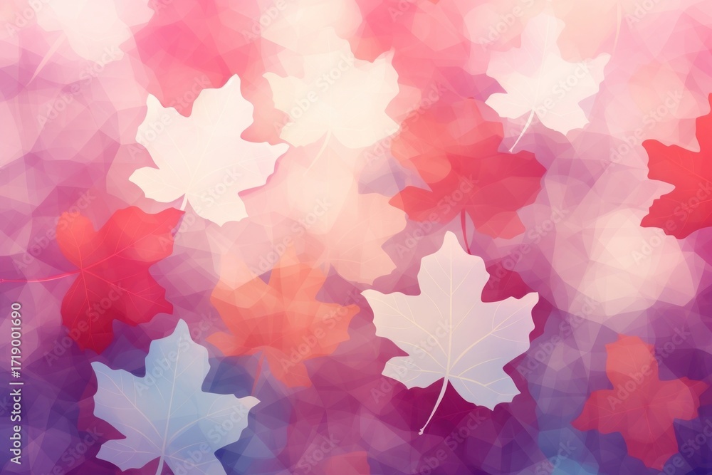Poster maple leaf pattern bokeh effect background backgrounds plant tree.