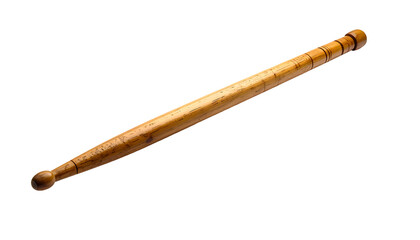 Slender, tapered wooden rod with rounded ends and subtle, banded detailing; possibly a tool or implement