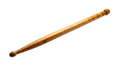 Slender, tapered wooden rod with rounded ends and subtle, banded detailing; possibly a tool or implement