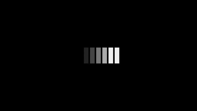 Abstract black and white color zebra crossing icon.animated black and white color indicator icon on black background.