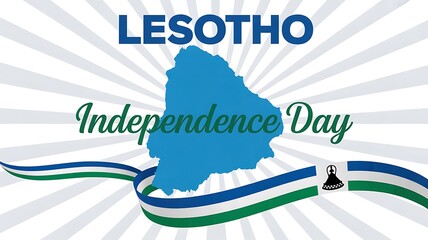 Celebrate Lesotho's Independence Day with this vibrant design featuring the country's map and flag, perfect for promotional materials and national pride campaigns