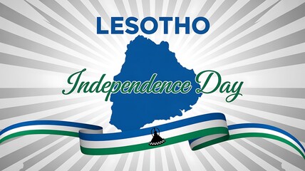 Celebrate Lesotho Independence Day with a vibrant design featuring the country's flag and map, perfect for promoting national pride and cultural events, ideal for social media