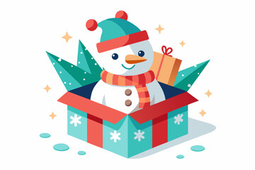 snowman with gift