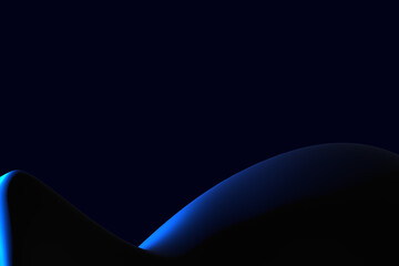Abstract 3d render background dark blue gradient light wave silk liquid chrome metalic design render wallpaper modern illustration multicolored wavy surfaces