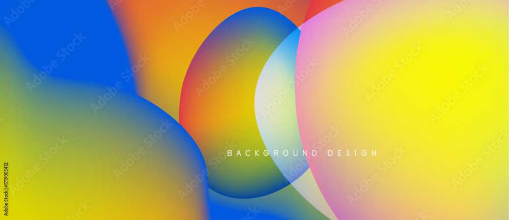 Aufkleber abstract colorful shapes overlap. vibrant gradients create fluid design. background features smooth 