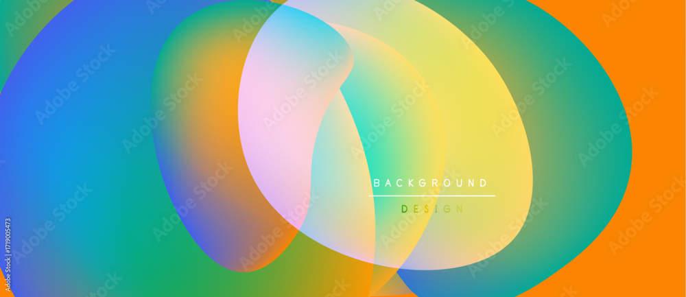 Aufkleber abstract colorful shapes overlap creating vibrant gradients. design features text background design 