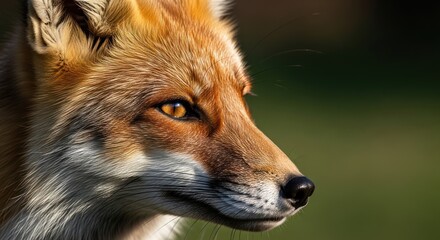 Obraz premium Captivating Close-Up of a Red ' Profile: Intense Gaze and Detailed Fur Texture in Natural Light