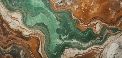  Green and brown mixed marble texture, high-resolution natural stone background.