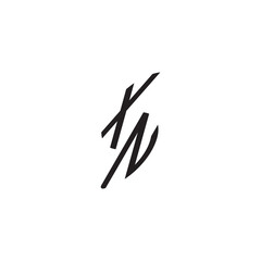 XN letter initial logo vector gaming monogram Black  curved oval shape alphabet