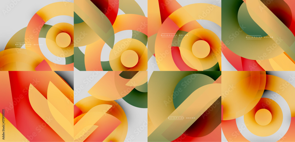 Aufkleber abstract geometric patterns. overlapping circles create vibrant color gradients. modern design eleme