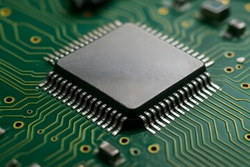 Obraz premium Quantum Computer with Constellation-Like Glowing Circuits in Futuristic Lab