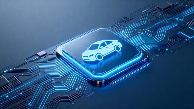 Car chip technology illustration