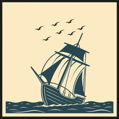 sailing ship in the sea