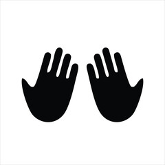 Two hands pray gesture vector icon. filled flat sign for mobile concept and web design. Praying hands glyph icon. Symbol, logo illustration.