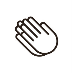 Prayer hands outline icon. linear style sign for mobile concept and web design. Praying hand simple line vector icon. Symbol, logo illustration.