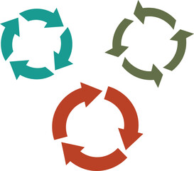 Fototapeta premium Vector Refresh and Recycle Arrow Icons, Circular Arrows Graphic for Continuous Process