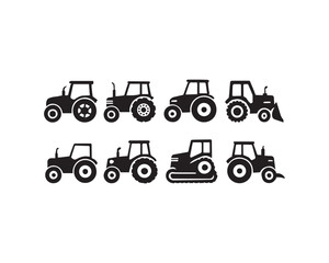 Fototapeta premium Tractor vector icon design illustration Set