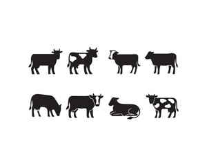 Cow vector icon design illustration Set
