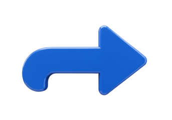 Isolated right-pointing arrow, forward navigation symbol for use on websites and in presentations