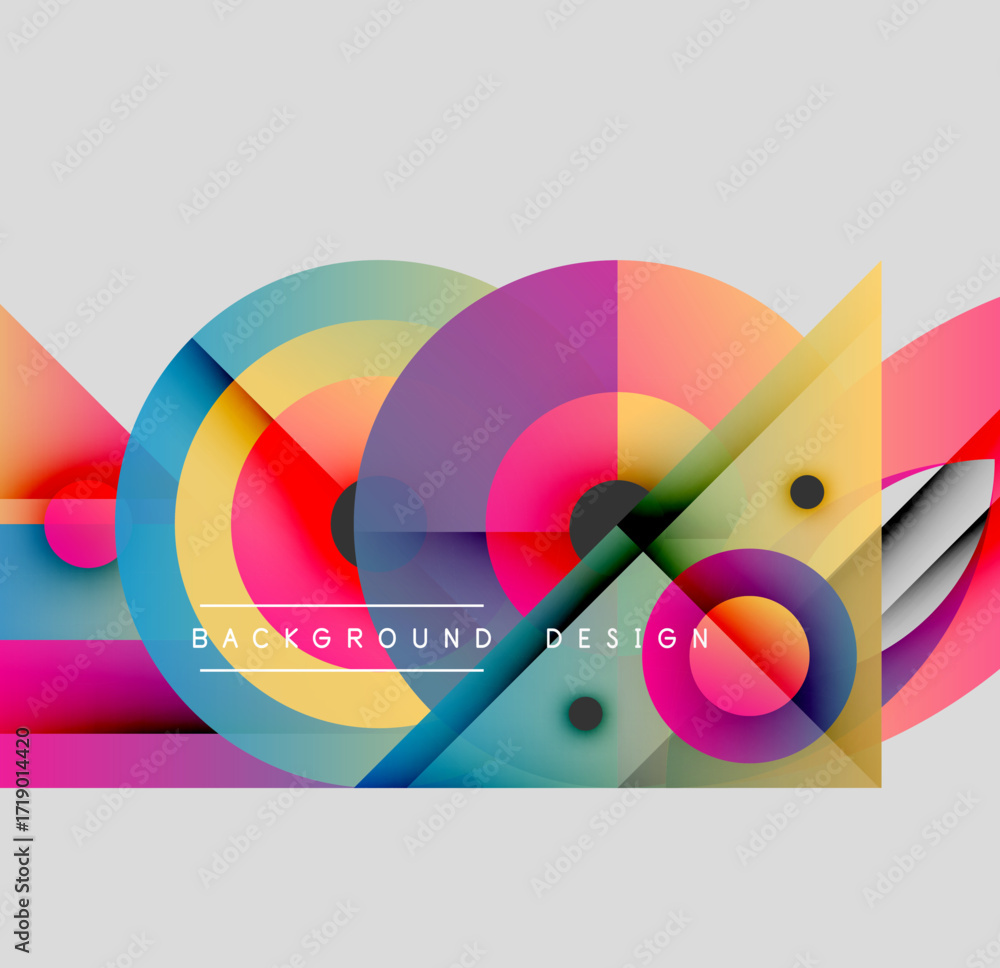 Aufkleber abstract colorful shapes overlap. vibrant gradients create dynamic composition. modern design elemen
