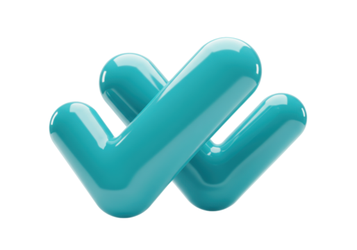 Isolated double check marks with glossy style conveying success and validation of tasks