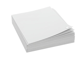 Isolated Stack of Paper Pages Documents Sheets Blank Office Supply Stationery Mock-up