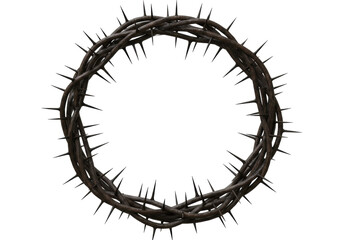 Isolated spiky crown of thorns, a representation of suffering and the crucifixion era