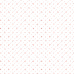 Seamless pattern with delicate red snowflakes and branches on a light background.