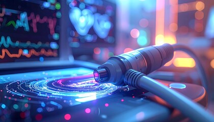 Futuristic medical tech displays