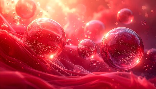 Red abstract bubbles