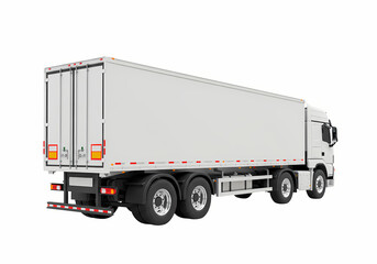 Free Transparent PNG Rustic  White Semi-Trailer Truck on White Background