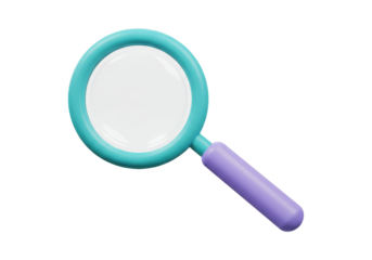Isolated Magnifying Glass, Object for Investigation, Analysis, Zooming and Observation