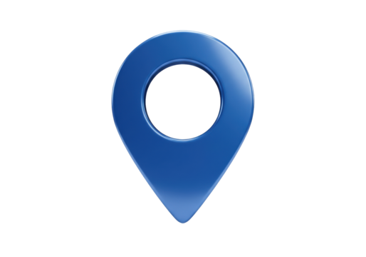 Isolated Blue Location Pointer Shape, Cartography Pin for Online Maps, Navigation Site Icon