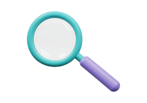 Isolated Magnifying Glass, Object for Investigation, Analysis, Zooming and Observation