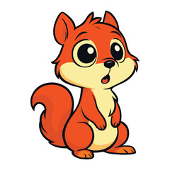 Adorable Cartoon Squirrel with Expressive Eyes
