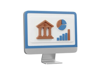 Isolated banking data on screen for finance reports, investment, and profit trends data