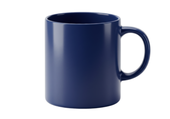 Isolated navy blue coffee mug ceramic kitchenware design for hot beverage drinking