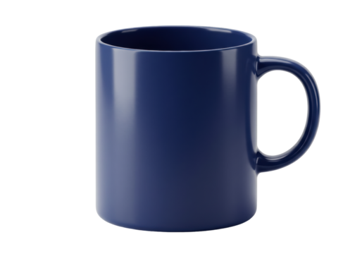 Isolated navy blue coffee mug ceramic kitchenware design for hot beverage drinking