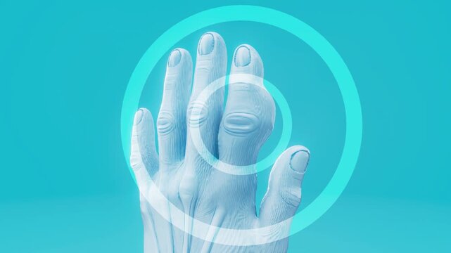 Conceptual 3D Animation of Gout in Finger Joint and Inflammation